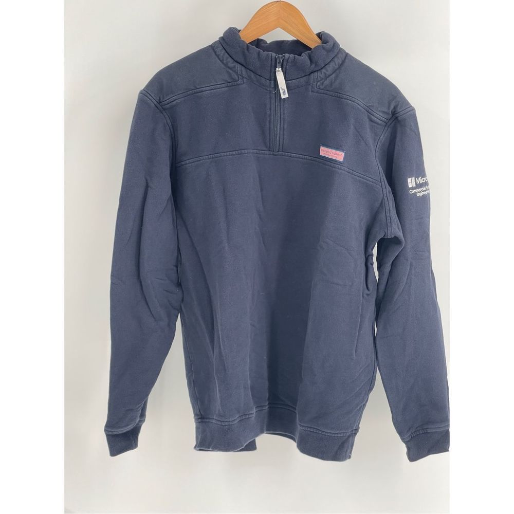Vineyard Vines Shep Shirt 1/4 Zip Men Large‎ Blue Microsoft